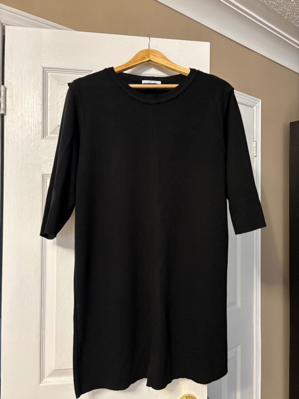 Zara Black Knit Shift Dress | Size Small | Minimalist Chic